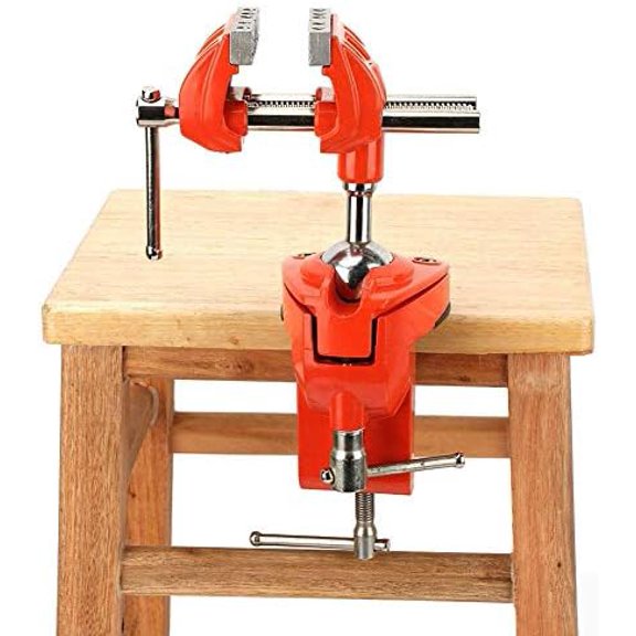 Aluminum Mini Table Clamp Vise, 2.8 Inch Jaw Width, Swivel 360 Degree Rotating, Universal Bench Vise, Silver$$Tools & Hardware Other