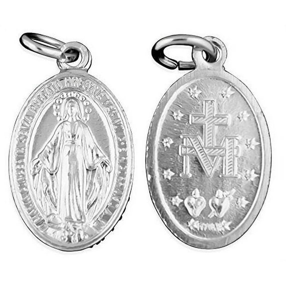 Aluminum Miraculous Medals - Pack of 10 (24mm, Silver)