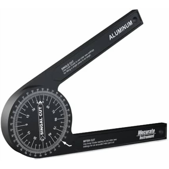 Aluminum Miter Saw Protractor, 7.3-Inch Angle Finder Featuring Precision Laser Engraved Scales Woodworking Lightning Measure Tool with 360 Degree Rotation Function for Carpenters$$Tools