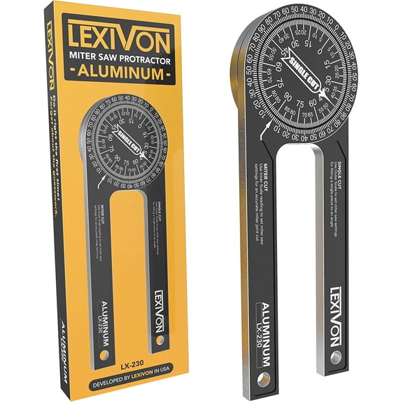 Aluminum Miter Saw Protractor | 7-Inch Rust Proof Angle Finder Featuring Precision Laser Engraved Scales (LX-230)