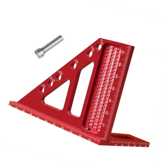 Aluminum Miter Triangles Ruler 45°/90° Woodworking Square Protractors Multiple Angles Layouts Measuring Tool