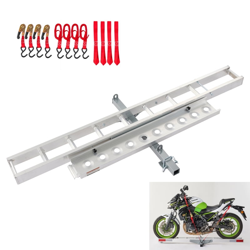 Aluminum Motorcycle hitch mount carrier, dirt bike rack with loading ...