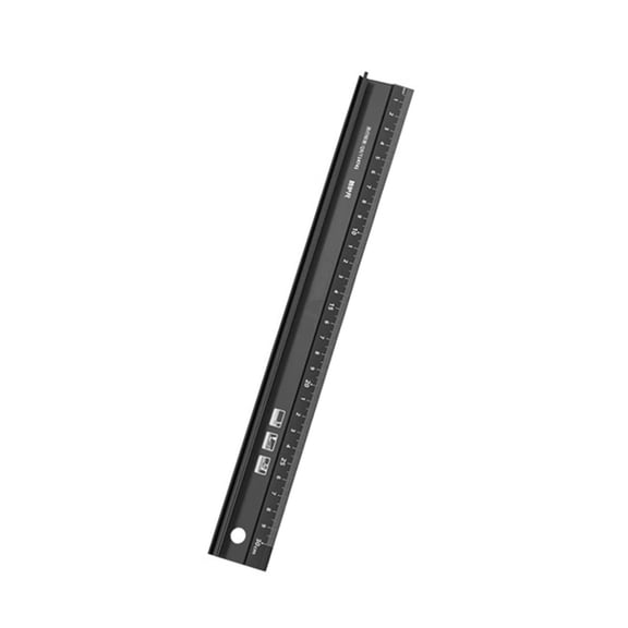 Aluminum Multifunctional Safe Rule with Not Slip Backing Multiple Use Aluminum Rule Suitable for Precisions Measuring