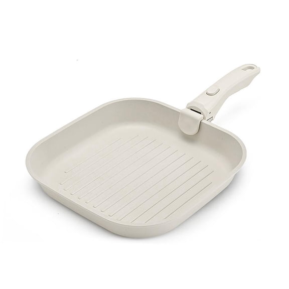 Aluminum Nonstick Frying Pan Set With Ergonomic Removable Handle For Steak Vegetables And Family Meal Preparation