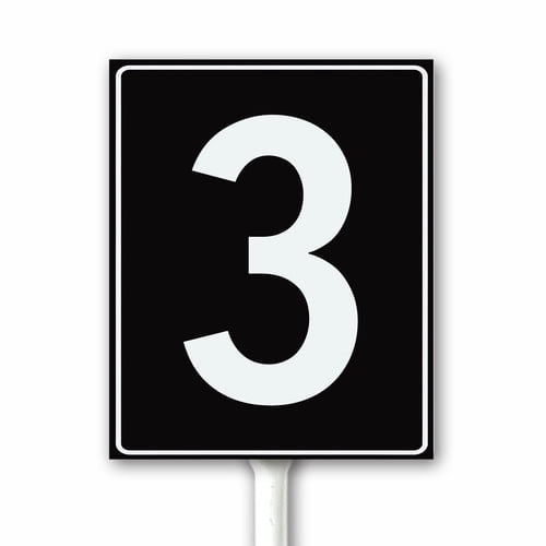 Aluminum Numbered Sign 3, Black Numbered Signs With Stake Kit, Outdoor ...