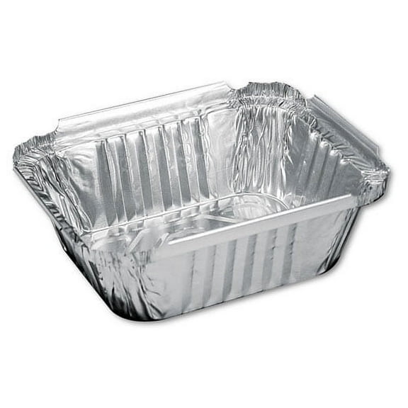 Aluminum Oblong Container 1-lb Capacity 4.56 x 5.56 x 1.63 Silver 1000/Carton 205930