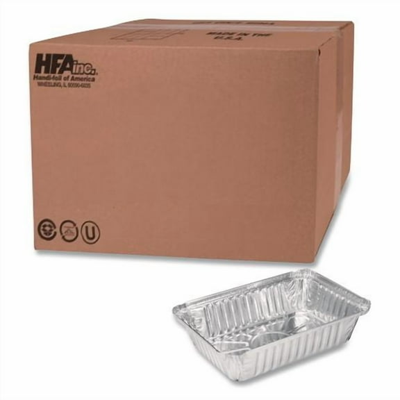 Aluminum Oblong Pan, Shallow, 1.5 lb, 6 x 8.59 x 1.25, Silver, 500/Carton | Bundle of 2