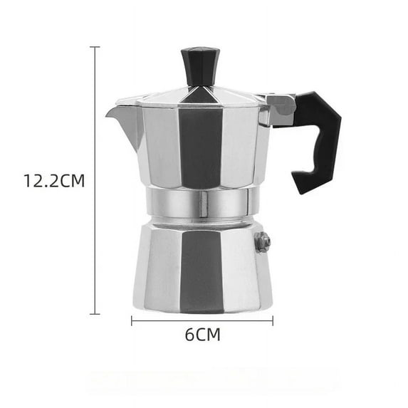 Aluminum Octagonal Coffee Maker Moka Pot with Stainless Steel Filter Perfect for Authentic Cuban & Italian Style Espresso Office-Option 50ML