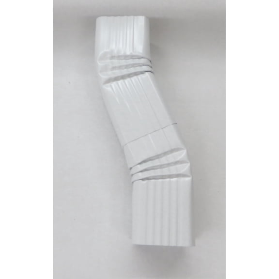 Aluminum Offset Downspout Elbow (2x3 B, LOW GLOSS WHITE)