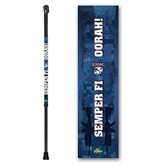Aluminum Offset Walking Cane Military Veteran US Marines Semper Fi Adjustable Foam Handle Men or Women