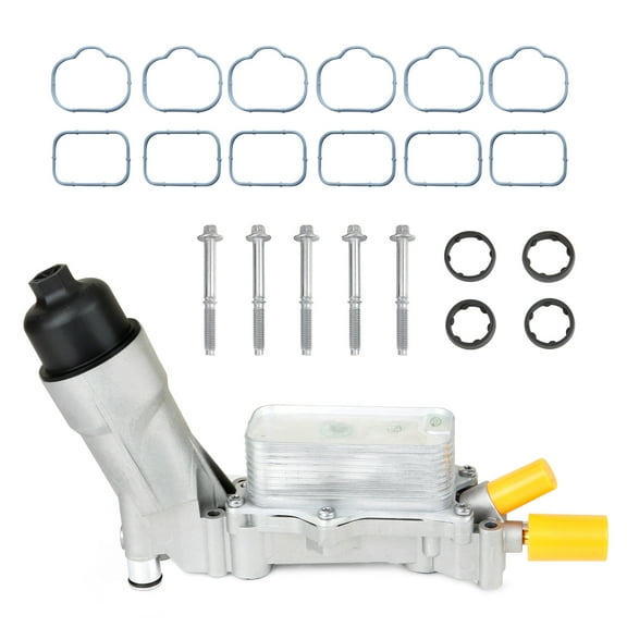 MITZONE 926-959 Aluminum Oil Cooler Filter Housing Assembly with Gaskets and Sensors Compatible With 2011-2024 Ram 1500 ProMaster Chrysler Charger Challenger Avenger Journey Wrangler Cherokee 3.6L