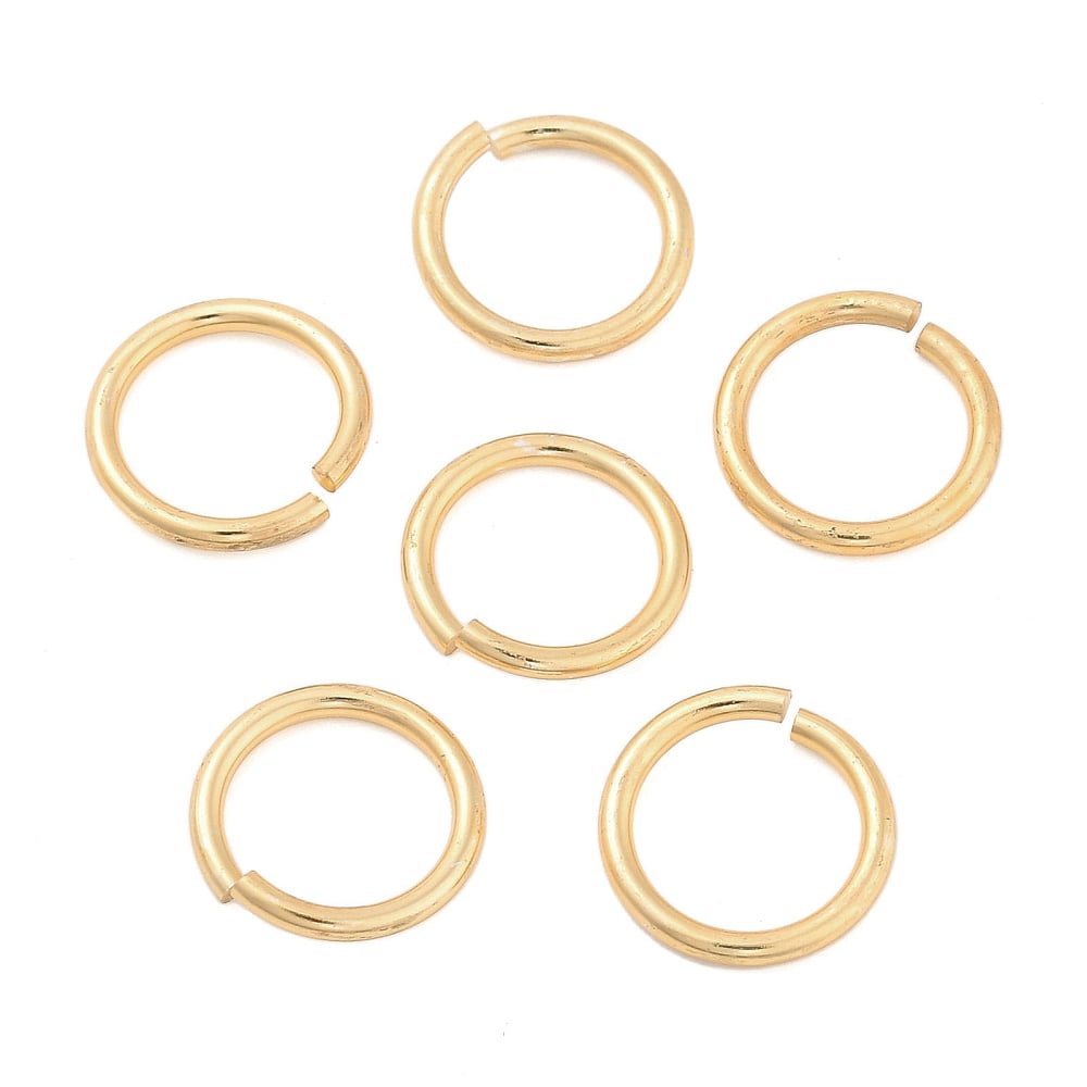 Aluminum Open Jump Rings Round Ring Light golden 15x2mm Inner Diameter: 11mm