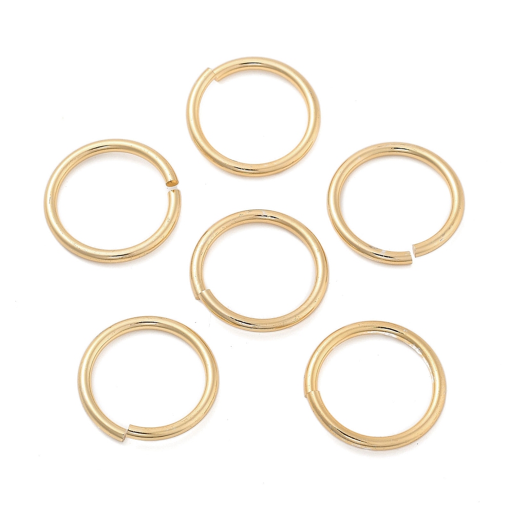 Aluminum Open Jump Rings Round Ring Light golden 20x2mm Inner Diameter: 15.5mm