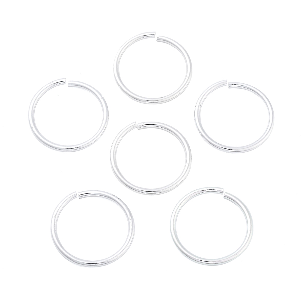 Aluminum Open Jump Rings Round Ring Silver 20x1.5mm Inner Diameter: 16.5mm