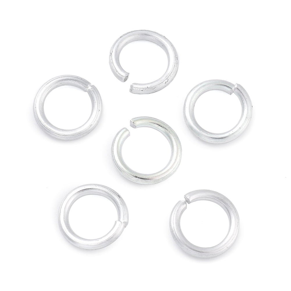 Aluminum Open Jump Rings Saw Cut Round Silver 8x1mm Inner Diameter: 5mm