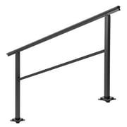Aluminum Outdoor Stair Handrail 60 x 35 Inches 165 LBS Load Capacity Fits 4 to 5 Steps 0 to 30 Degree Transitional Railing with Screw Kit