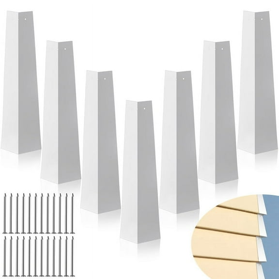 Aluminum Outside Siding Corner Silver-White Siding Corner Caps Smooth 24 Nails Included for Mobile Home House