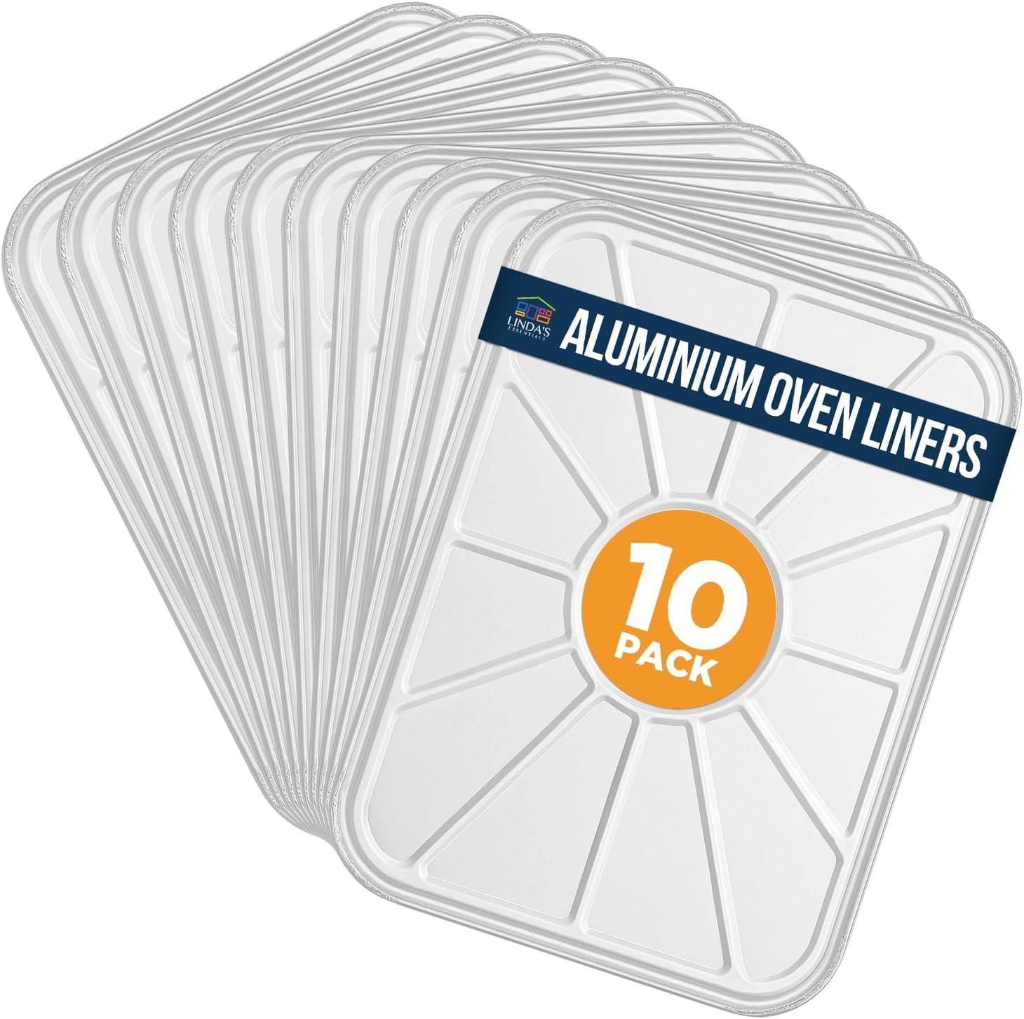 Aluminum Oven Liners for Bottom of Oven (10 Pack), Disposable Foil Oven Liners for Bottom of Oven, Oven Drip Pans, Oven Liners for Bottom of Electric Oven and Gas Oven, Oven Liner, 18.5" x 15.5”