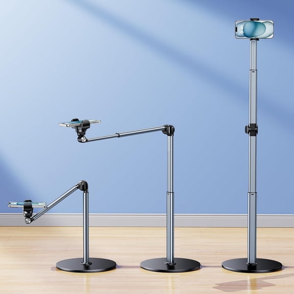Aluminum Overhead Phone Stand for Recording,Adjustable Mount Desk,iPhone Tripod Shots,Sturdy Holder Cooking,Crafting,Filming,Painting  Perfect Creators(Clip)