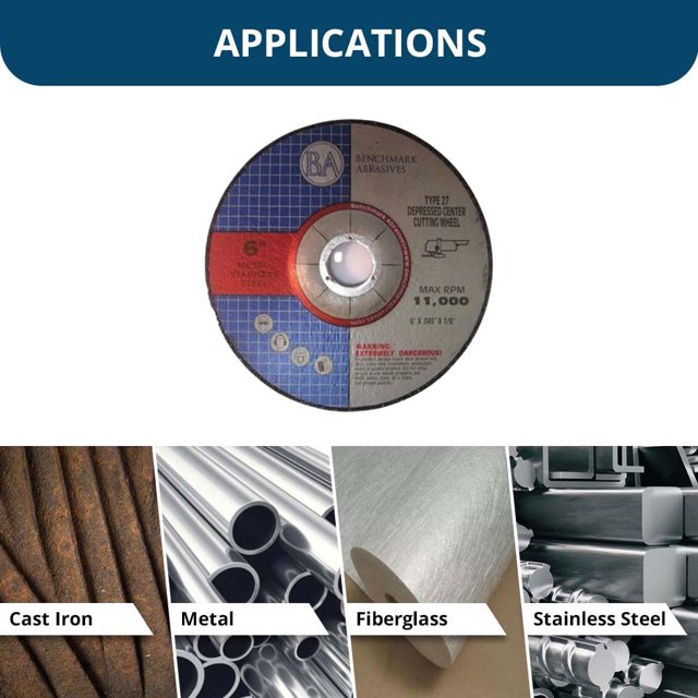 Aluminum Oxide Depressed Center Thin Cut Off Wheel .045" Thick 7/8"Arbor, Metal Cutting Grinding