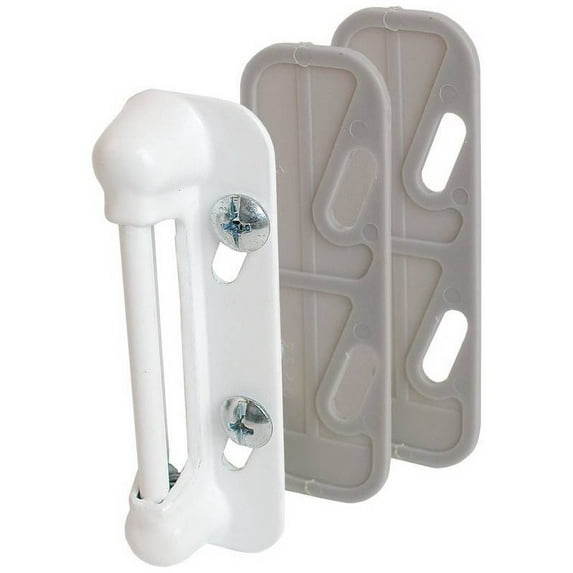 Aluminum Painted White, spring-loaded Screen Door Strike Plate