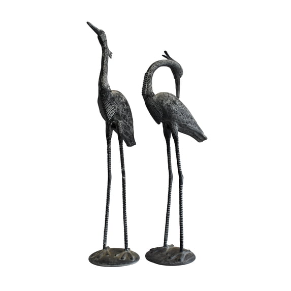 Aluminum Pair of Decorative Cranes, an Elegant Home Accent 26" x 11" x 48"H