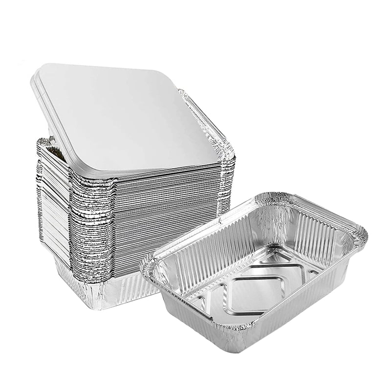 Aluminum Pan Disposable 30Pack,Tin Foil Pans with Lid Recyclable,Deep