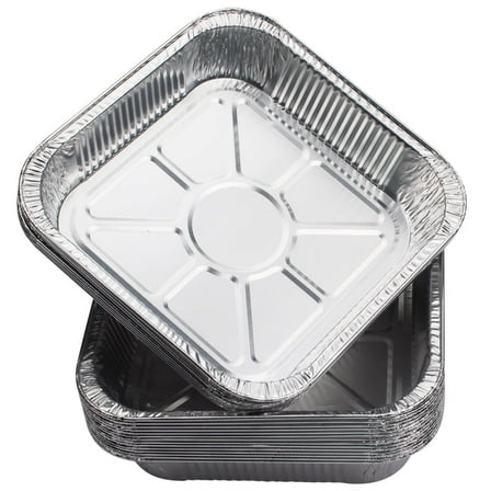 BAKERDEPOT 8x8 Aluminum Foil Pans, Disposable Tin Foil Pans for Baking and Catering, Pack of 20