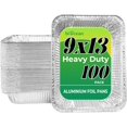 Aluminum Pans 9X13 Inch 100 Pack, Extra Heavy Duty Foil Pans With Half ...