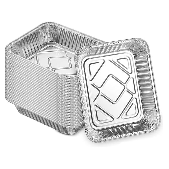 Aluminum Pans 9x13 Disposable [30-Pack] - Heavy Duty Baking Pans, Half Size Deep Table Pans, Tin Bakeware for Cooking, Food Prep, Cake & Oven Use - No Lid