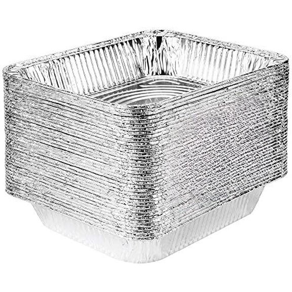 Aluminum Pans 9x13 Disposable Foil Pans (30 Pack) - Half Size Steam Table Deep Trays - Tin Foil Pans Great for Cooking, Heating, Storing, Prepping Food