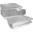 thumbnail image 1 of Aluminum Pans 9x13 Disposable Foil Pans Half Size Aluminum Trays with Lids Heavy Duty Steam Table Shallow Tin Foil Pans, Bakeware, Lasagna Pans, Roasting, Food Storing, Catering, Cake, Oven Pan (20), 1 of 6