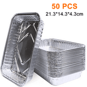 Aluminum Pans Cookie Sheet Baking Pans, Disposable Aluminum Foil Trays -Durable Nonstick Baking Sheets,for Picnic or Taking Food on A Day Trip. 50PCS