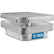 Aluminum Pans Disposable Pans with Covers Heavy Duty 2.25 lb Foil Pans for Baking and Cooking