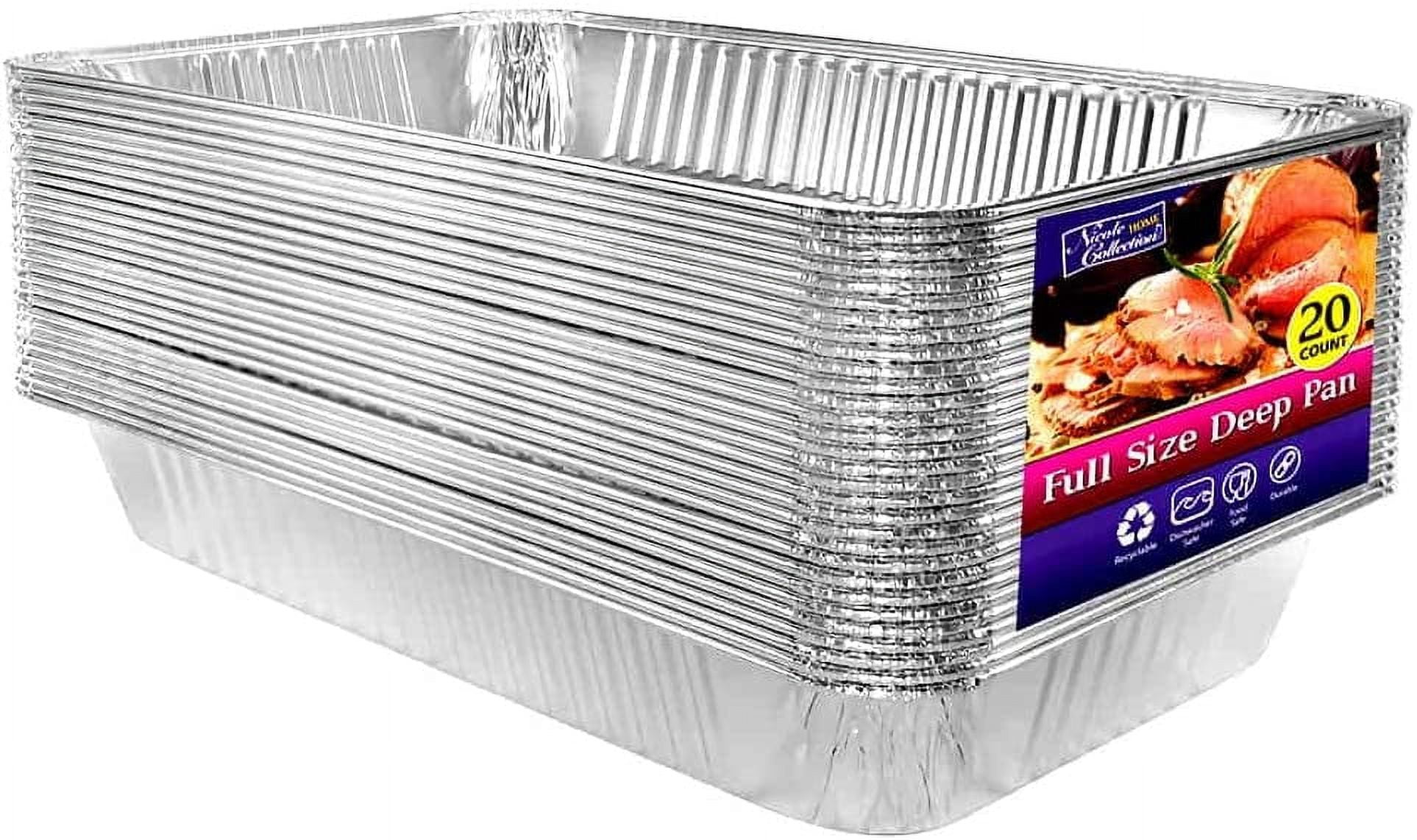 Aluminum Pans Full Size, Large Disposable Roasting & Baking Pan, 21"x13
