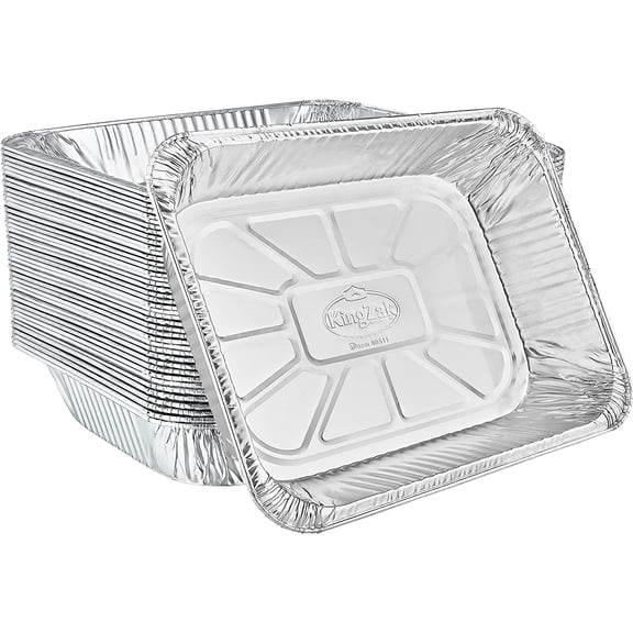 Aluminum Pans Half Size, 9X13, Extra Heavy Duty Disposable Foil Pans For Baking (100 Pack) Roasting & Chafing, Bulk Quantity for Caterers, Restaurants & Hotels For Buffets, Steam Table Food Prepping