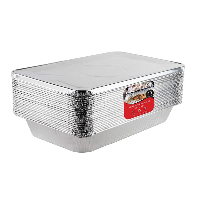Aluminum Pans with Lids 21x13, Disposable Roasting Pans - Walmart.com