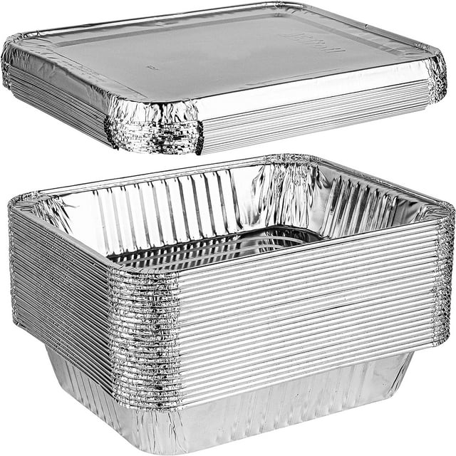Aluminum Pans with Lids -COMNERCE 9x13 Disposable Foil Pans with Covers