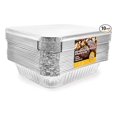 thumbnail image 1 of Aluminum Pans With Lids Half Size (10 Pack) 10 Lids and 10 Pans, 9x13 Prepping, Roasting, Food, Storing, Heating, Cooking, Chafers, Catering, Buffet Supplies, 1 of 4