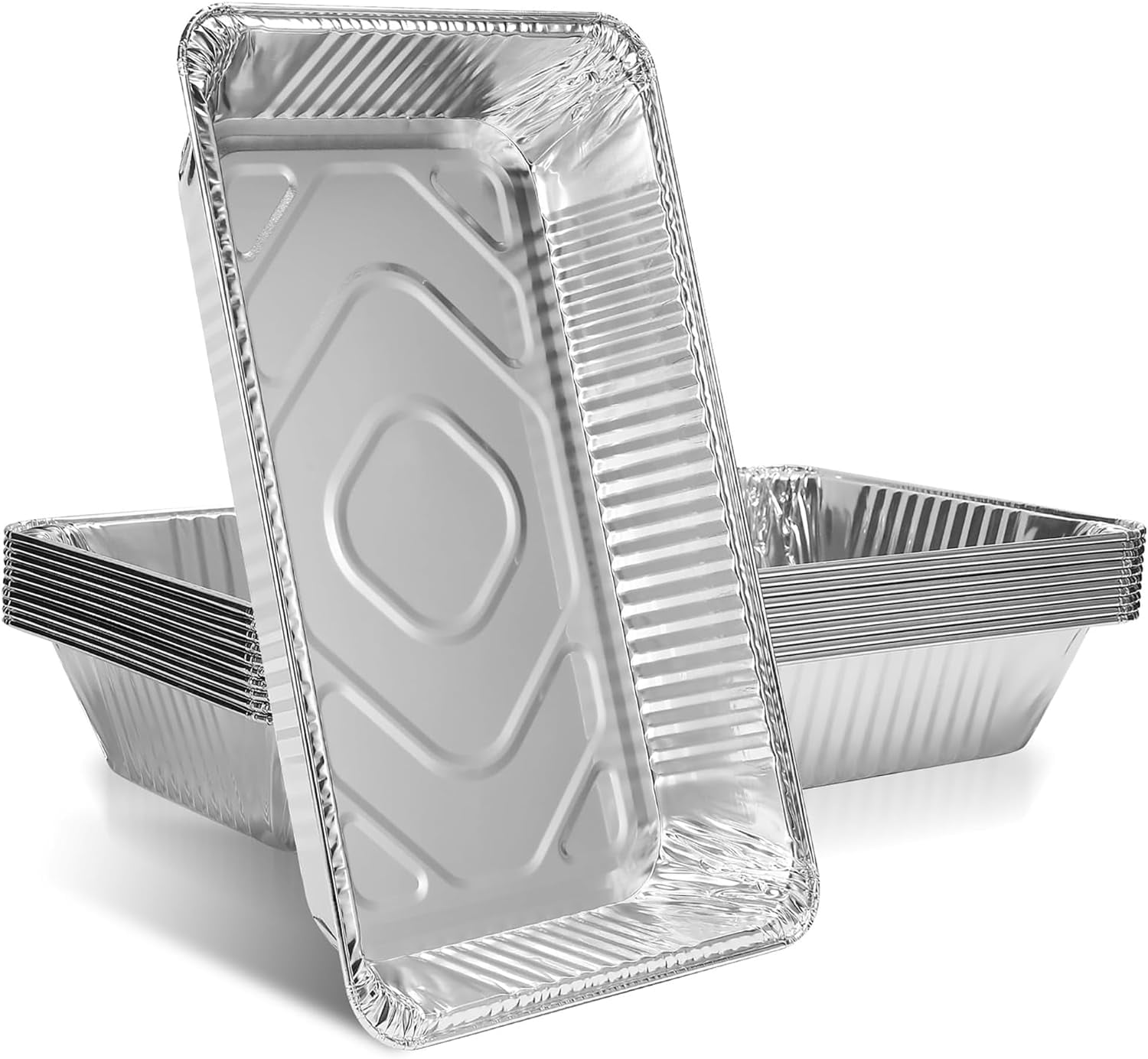 Aluminum Pans Trays Full Size Disposable Containers21X13 Deep 10 Pack