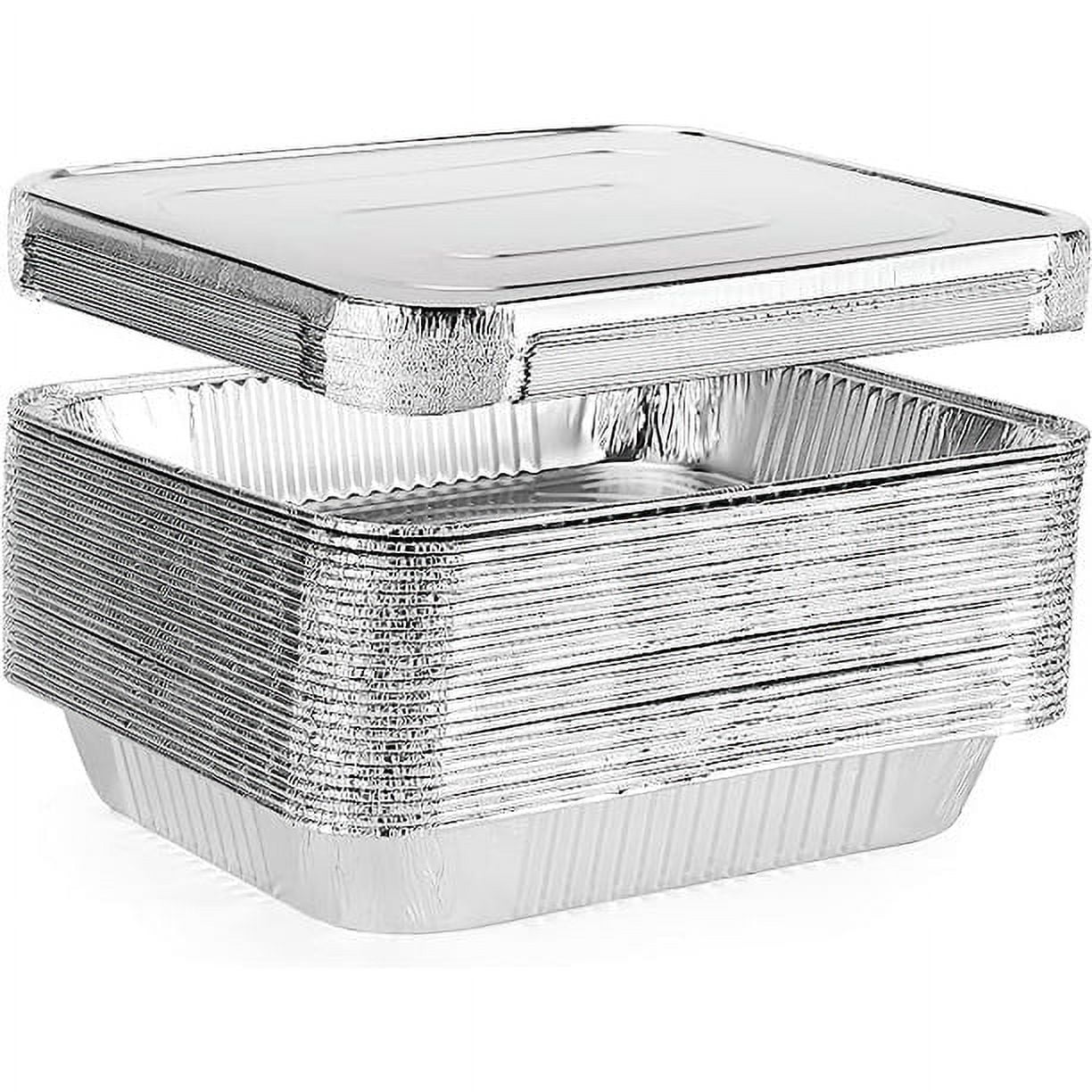 Aluminum Pans Trays with Aluminum Lids 10 Pack Disposable Baking