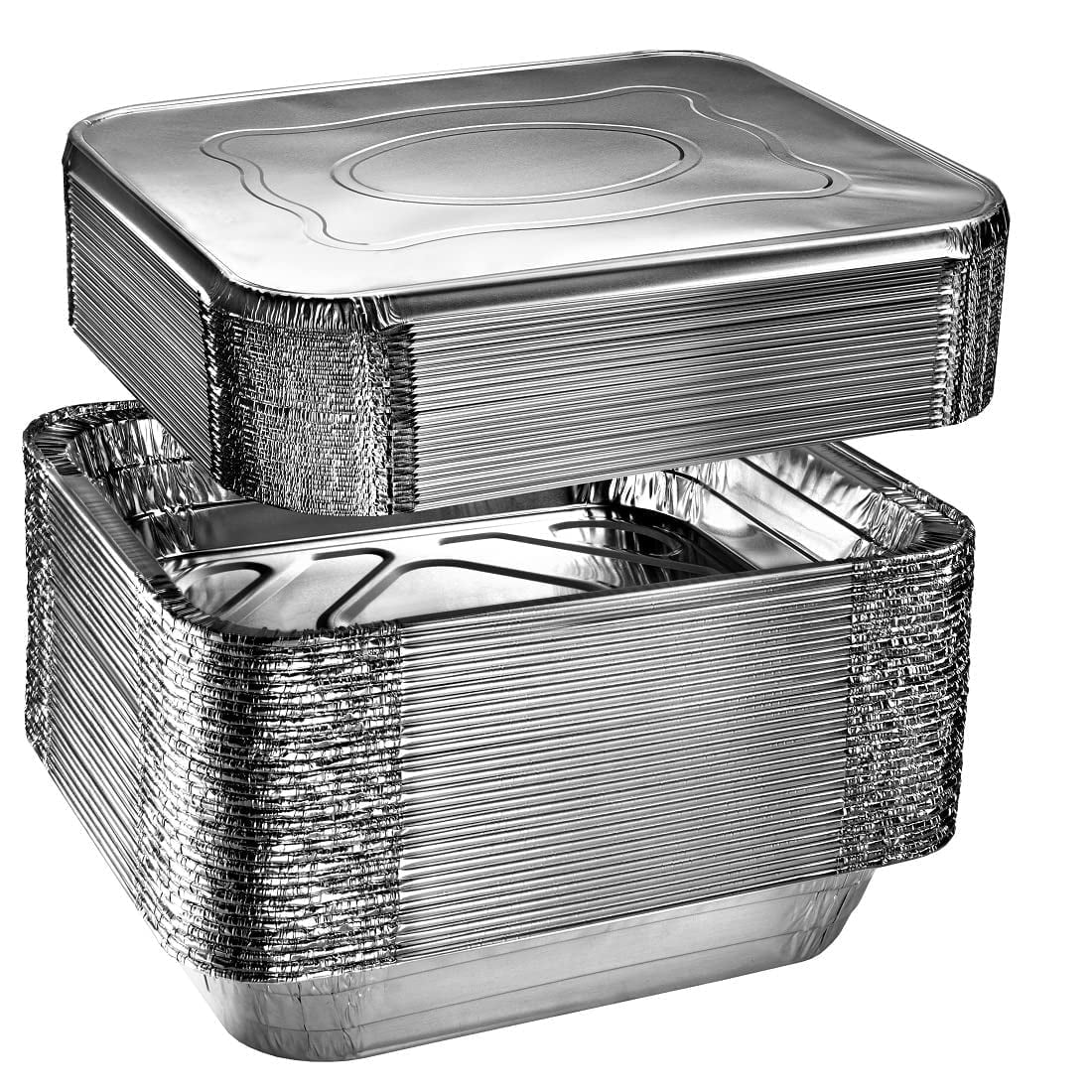 Green Direct Aluminum Pans With Lids 9x13 Disposable Foil Pans With Lids, Half Size Deep Steam Table Pans With Covers, Tin Foil Pans 20 Sets