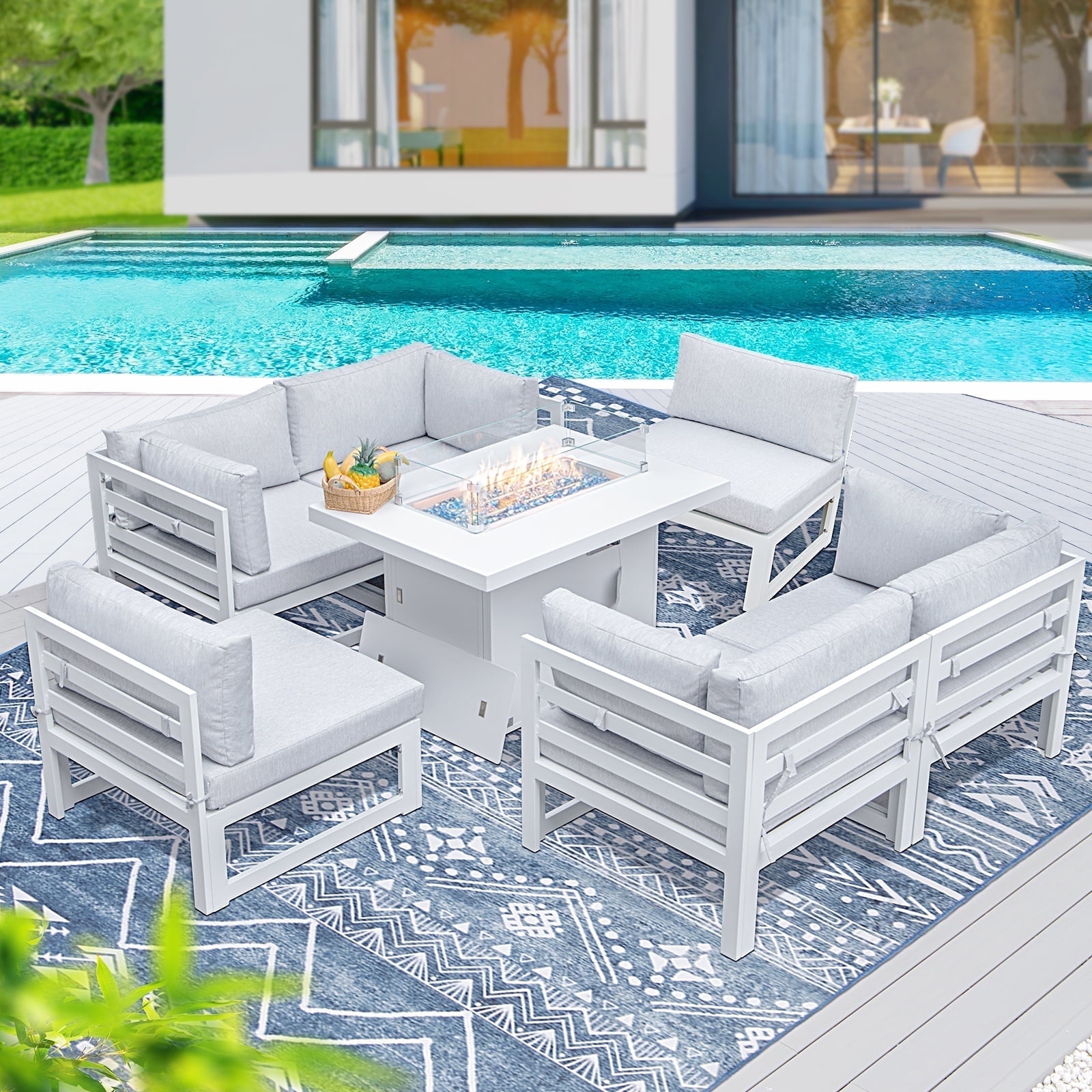 White outdoor sofa set new arrivals