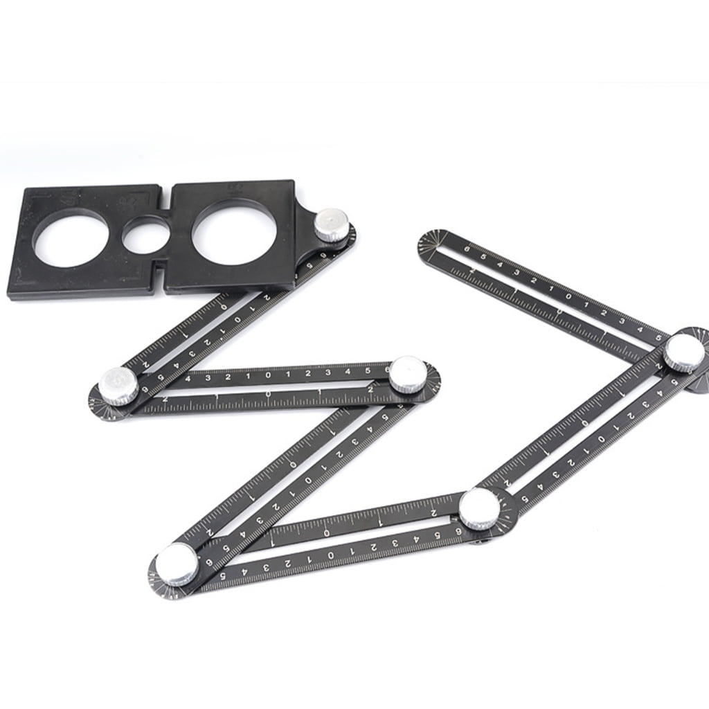 Aluminum Perforated Template Tool 6 Fold Angles Measuring Ruler Opening ...