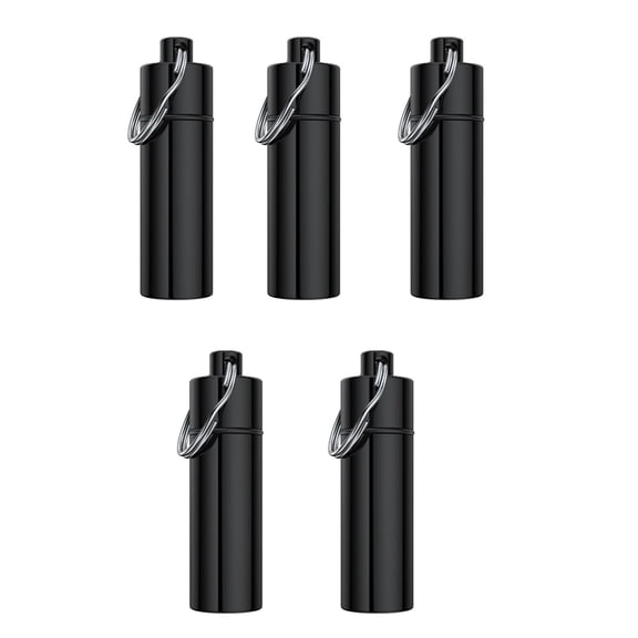 Aluminum Pills Case Waterproof Keychain Storage Container Waterproof Small Box For Hiking Camping Use