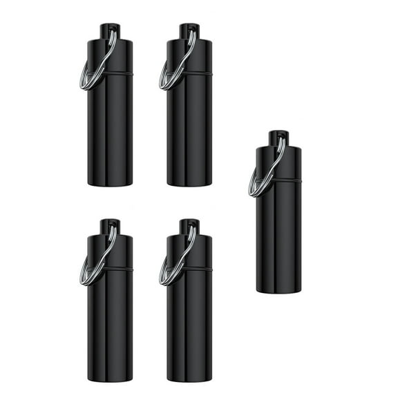 Aluminum Pills Case Waterproof Keychain Storage Container Waterproof Small Box For Hiking Camping Use