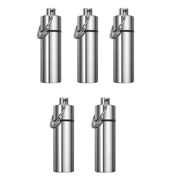 Aluminum Pills Case Waterproof Keychain Storage Container Waterproof Small Box For Hiking Camping Use