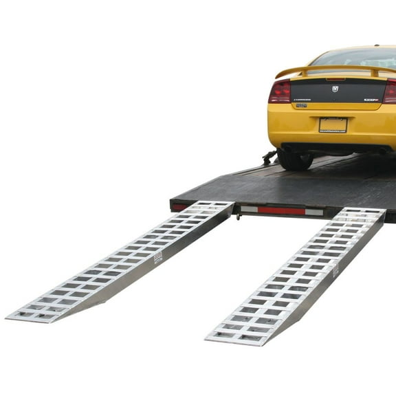 Aluminum Pin-On End Car Trailer Ramps - 5,000 lb per axle Capacity