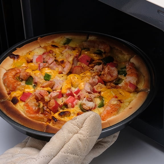 Aluminum Pizza Pan 10.24 Inch - Round Baking Tray for Oven, Non-Stick Pie Pan, Bread Cake Cookie Sheet, Heavy-Duty Carbon Steel Bakeware for Home Kitchen or Cafeteria
