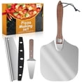thumbnail image 1 of Aluminum Pizza Peel 12x14" With Foldable Wooden Handle - Metal Paddle, Rocker Cutter, and Server for Pizza Oven (Gift-Ready), 1 of 7